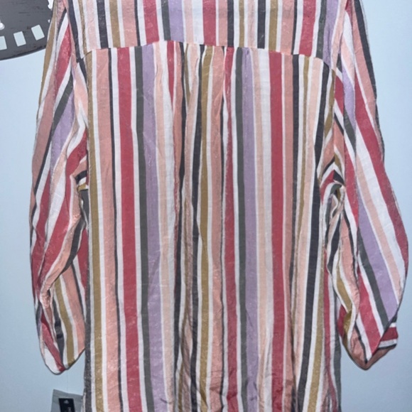 NWT Zac & Rachel woman striped tunic style button v neck top size 2X - Picture 6 of 6
